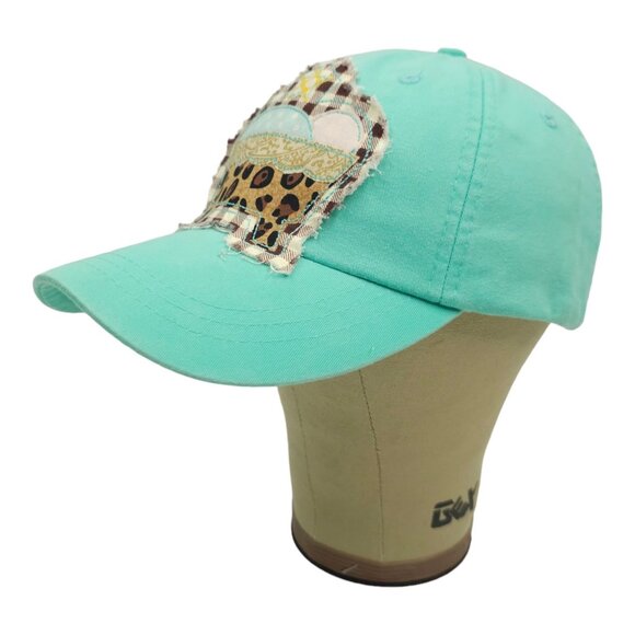 Adams Embroidery Applique Baby Crib Tuck Strap Teal Cap Star Animal Print Hat - Picture 2 of 13